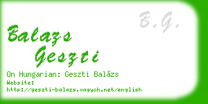 balazs geszti business card